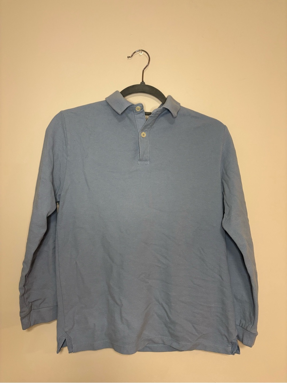Classic Long-Sleeve Polo Shirt - Light Blue